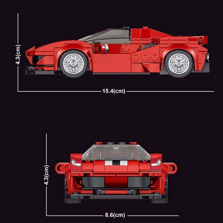 Klocki Konstrukcyjne Auto Samochód Wyścigowy 329 Elementów + Gablota Mould King