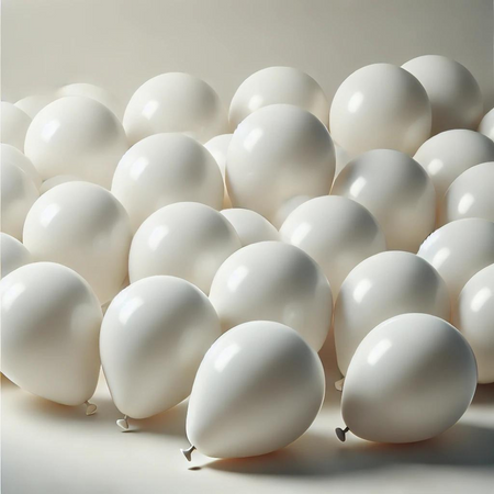 GEMAR Białe Klasyczne Pastelowe Balony Makaroniki 13 cm - 100 szt.