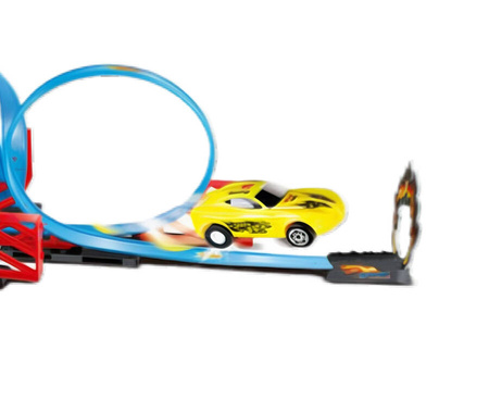 Tor Wyścigowy Samochodowy Pull Back Dla Dzieci 680 cm + 4 Samochody