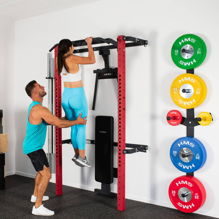 Wielofunkcyjna Klatka Treningowa Domowa Siłownia + Składana Ławka HMS