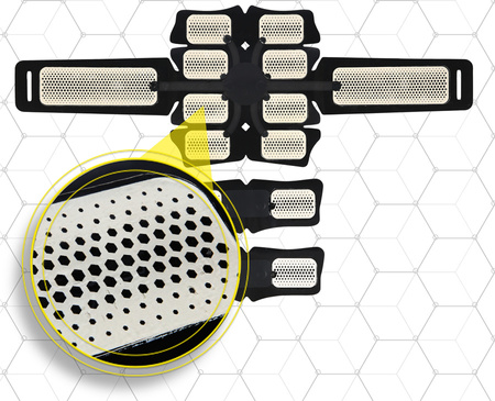 ABS Elektrostymulator Masażer Mięśni Brzucha Ramion + Wymienne Żelowe Naklejki Motylki 4 szt.