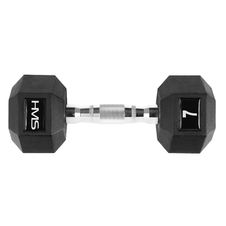 Hantle Ciężarki Gumowane Do Ćwiczeń Treningu Siłowego HEX PRO 2x7 kg HMS