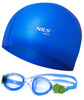Niebieski Zestaw Pływacki Na Basen Czepek + Okularki Do Wody