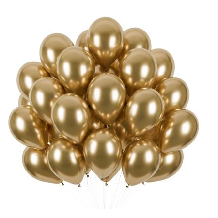 Balony Lateksowe Złote Klasyczne Chromowane Na Ślub Wesele 13" 100 szt.