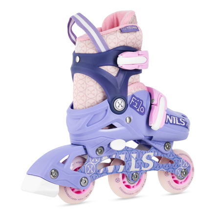 Rolki Regulowane Łyżworolki Rekreacyjne Dziecięce Fioletowe Nils Extreme