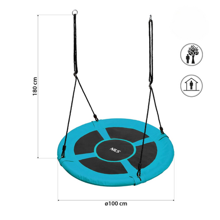 Huśtawka Ogrodowa Bocianie Gniazdo Średnica 100 cm Fotel Wiszący Do Ogrodu