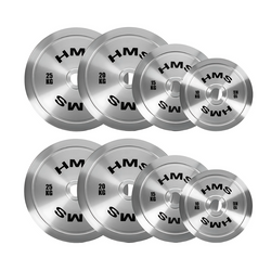 Zestaw Talerzy Obciążeń Olimpijskich Na Gryf Sztangę Chromowana Stal HMS 2 x 10 - 25 kg