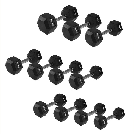 Hantla Hantelka Ciężarek Gumowany HEX PRO Do Ćwiczeń Treningu 25 kg HMS