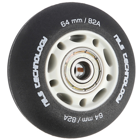 Kółka Do Rolek Kauczukowe 64mm Zestaw 8 szt. + Łożyska ABEC-9 Czarne Matowe