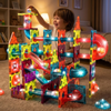 Klocki Magnetyczne Konstrukcyjne Świecący Tor Zestaw Dla Dzieci 110 el. 