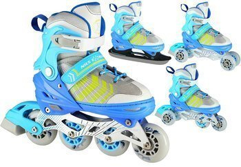 NILS 4w1 Łyżworolki Rolki Łyżwy Regulowane Dla Dzieci