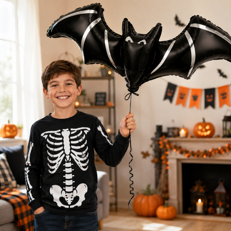 Balon Foliowy Czarny Nietoperz Wampir Na Imprezę Halloween 98x40 cm GODAN