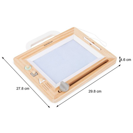 MAMABRUM Drewniany Znikopis Z Pieczątkami - Tablica Do Rysowania