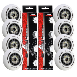NILS Zestaw 8x Kółka 64 mm + Łożyska ABEC-9 Do Rolek