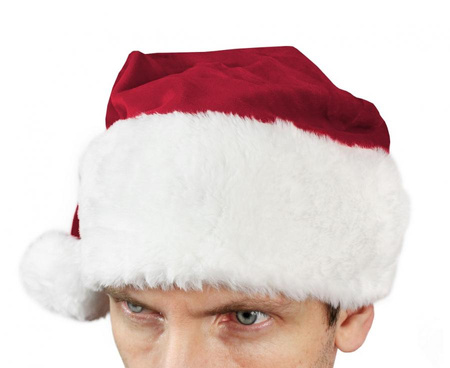 Czapka Świętego Mikołaja Z Pomponem Aksamit Na Boże Narodzenie Mikołajki