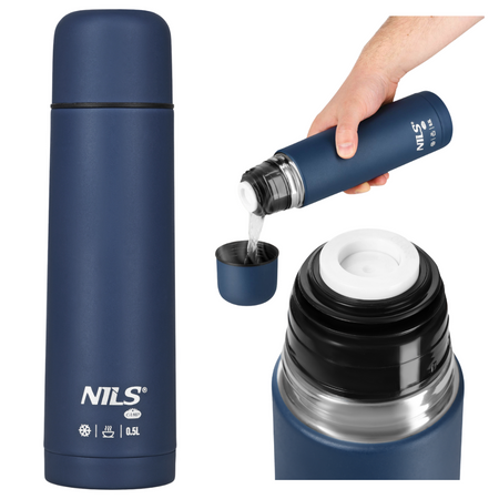 Termos Turystyczny Próżniowy Stalowy Butelka Termiczna Na Kawę 500 ml NILS
