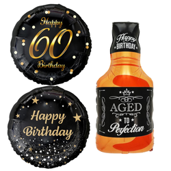 Balony Foliowe Na 60 Urodziny Imprezę Przyjęcie Happy Birthday Zestaw 3szt.
