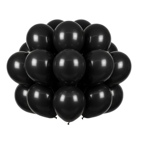 Balony Pastelowe Lateksowe Czarne Na Urodziny Dekoracja 48 cm - 25 szt.