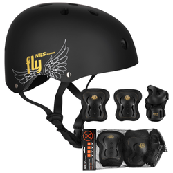 Kask Na Rolki Rower Hulajnogę Regulowany 58-61 cm Orzeszek + Ochraniacze L