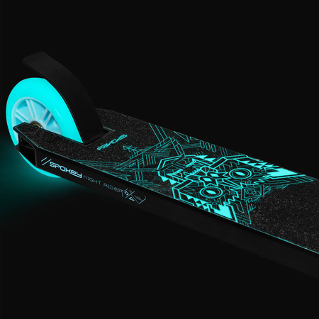 SPOKEY Hulajnoga Wyczynowa Młodzieżowa Świecąca W Ciemności Kółka 100 mm ABEC-7