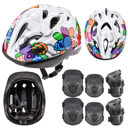 Kask Rowerowy Regulowany Dziecięcy Otwory Wentylacyjne + Zestaw Ochraiaczy