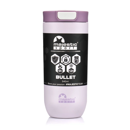 Kubek Termiczny Termos Turystyczny Stalowy Z Blokadą 540 ml Różowy