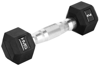 HMS Hantla Ciężarek Gumowany Do Ćwiczeń Treningu Siłowego HEX PRO 2 kg