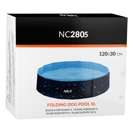 Basen Dla Psa Zwierząt Składany Ogrodowy 120x30 cm Kojec Do Kąpieli NILS