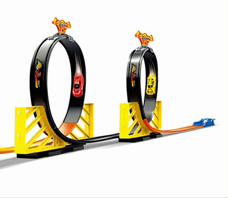 Tor Wyścigowy Samochodowy Pull Back Podwójna Pętla 290 cm + 3 Samochodziki