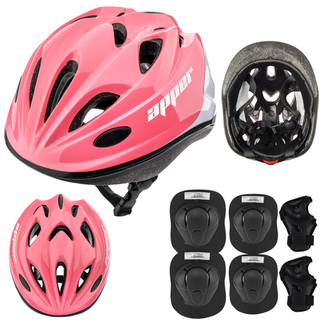 Kask Rowerowy Regulowany Dziecięcy Otwory Wentylacyjne + Zestaw Ochraiaczy