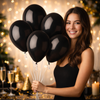 Balony Lateksowe Pastelowe Czarne Na Urodziny Ślub Wesele 13" - 50 szt.