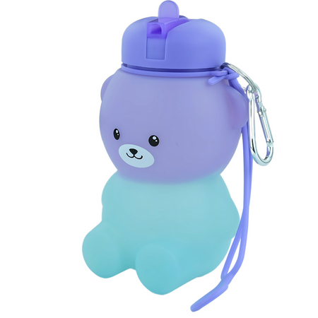 MERKAN Butelka Sportowa Bidon Silikonowy Na Wodę Miś 600 ml