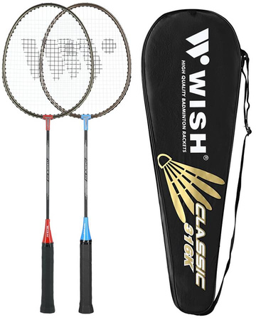 Zestaw 2 Rakiety Paletki Do Gry Rekreacyjnej W Badmintona + Pokrowiec NILS