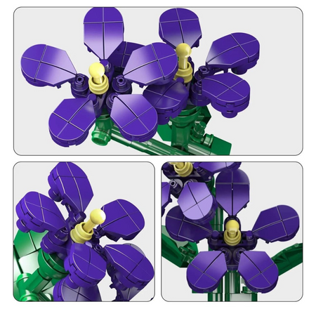 Klocki Konstrukcyjne Kwiat Fiołek Dekoracja Do Wazonu 145 Elementów MOULD KING