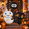 Balony Foliowe Na Halloween Imprezę Zestaw 3 szt. Duszek Pająk Czarny Kot