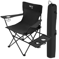 Krzesło Turystyczne Składane Kempingowe Plażowe Ogrodowe + Pokrowiec NILS