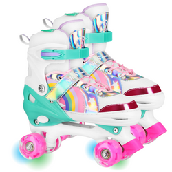 Wrotki Regulowane Klasyczne Dla Dzieci Kauczukowe Kółka Świecące LED NILS