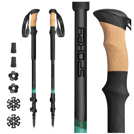 Kije Trekkingowe Regulowane Trzysegmentowe Składane W Góry Turystyczne 105-135 cm SPOKEY