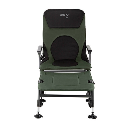 Krzesło Krzesełko Wędkarskie Turystyczne Z Podnóżkiem Fotel Karpiowy NILS