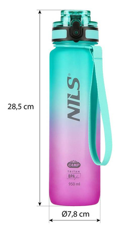 Bidon Rowerowy Butelka Sportowa Na Wodę Tritanowa BPA FREE 950 ml NILS