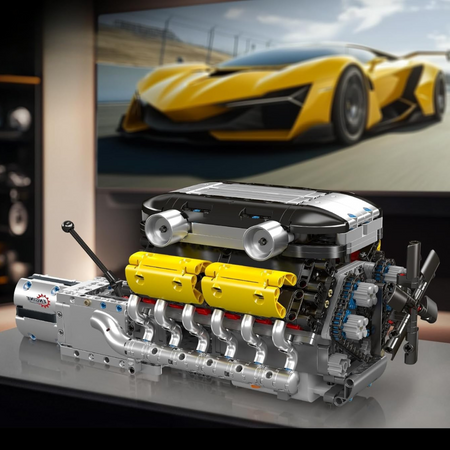 Zestaw Klocki Konstrukcyjne Silnik Samochodowy V12 1260 el. Na Prezent MOULD KING