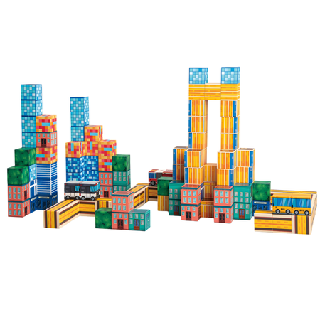 Klocki Magnetyczne Konstrukcyjne Zestaw 140 Elementów Edukacyjne Dla Dzieci