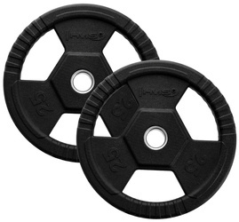 Talerze Olimpijskie Ogumowane Obciążenia Na Gryf Sztangę 2x25 kg HMS