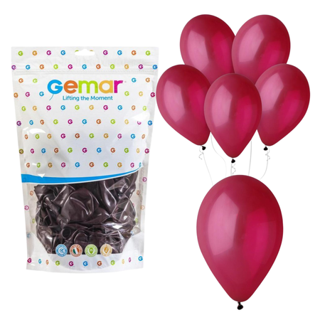 Balony Klasyczne Bordowe Lateksowe Na Urodziny Przyjęcie GEMAR 13" 100 szt.