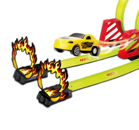 Tor Wyścigowy Samochodowy Pull Back Dla Dzieci 550 cm + 2 Samochody TLD
