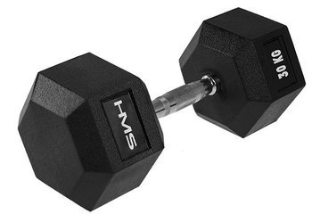 Hantla Sześciokątna Gumowana Do Ćwiczeń Treningu HEX PRO 30 kg HMS