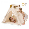 Namiot Tipi Dla Dzieci 110×110×120 cm Z Matą Do Pokoju  Girlanda Lampki LED