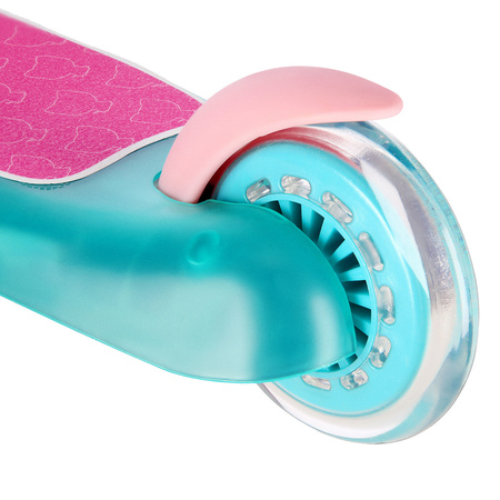 Hulajnoga Trójkołowa Dla Dzieci Balansowa Turkusowa Regulowana Kółka LED