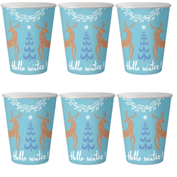 Kubeczki Papierowe Świąteczne Renifer Dekoracja Na Święta 250 ml - 6 szt.