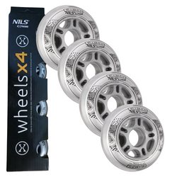 Kółka Do Łyżworolek Kauczukowe Zestaw 4 szt. Przezroczyste 76 mm NILS